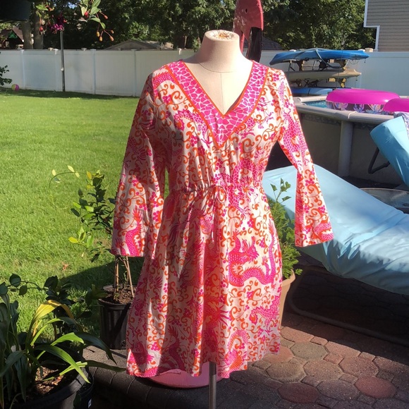 Gretchen Scott Tunic Dress /cover-upwith Pockets - Picture 2 of 7